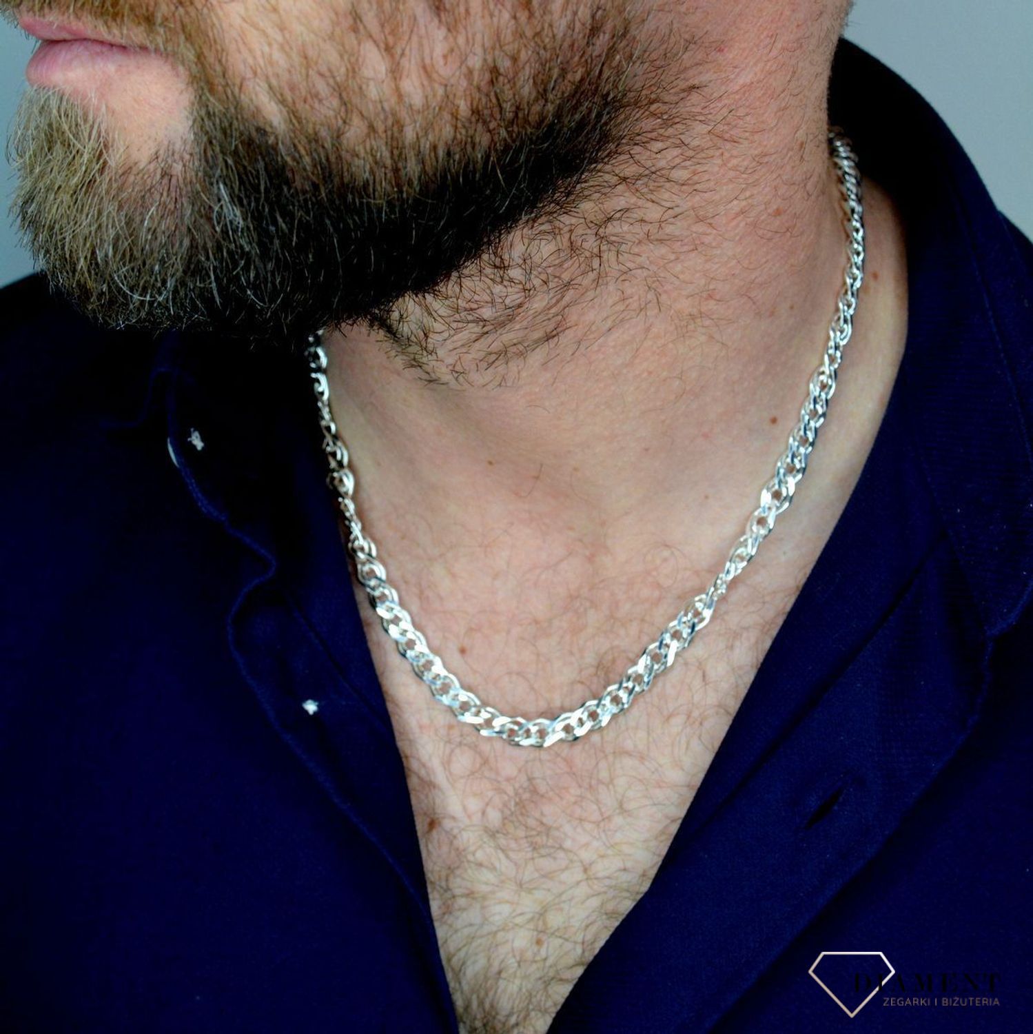 Srebrny łańcuszek 925 męski mona lisa 7 mm DIA-LAN-5526-925. Męski srebrny łańcuch. Srebrna kieta męska.Łańcuszek męski o splocie mona lisa. Najchętniej wybierany jest jako prezent urodzinowy, ale nie tylko. Gruby łańcuch dl.jpg